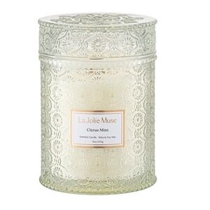 LA‎ JOLIE MUSE Eucalyptus & Sage Large Wood Wicked Candle New